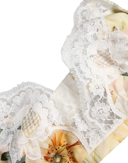 Dolce &amp; Gabbana – Mehrfarbiger BH mit Blumenmuster ohne Bügel