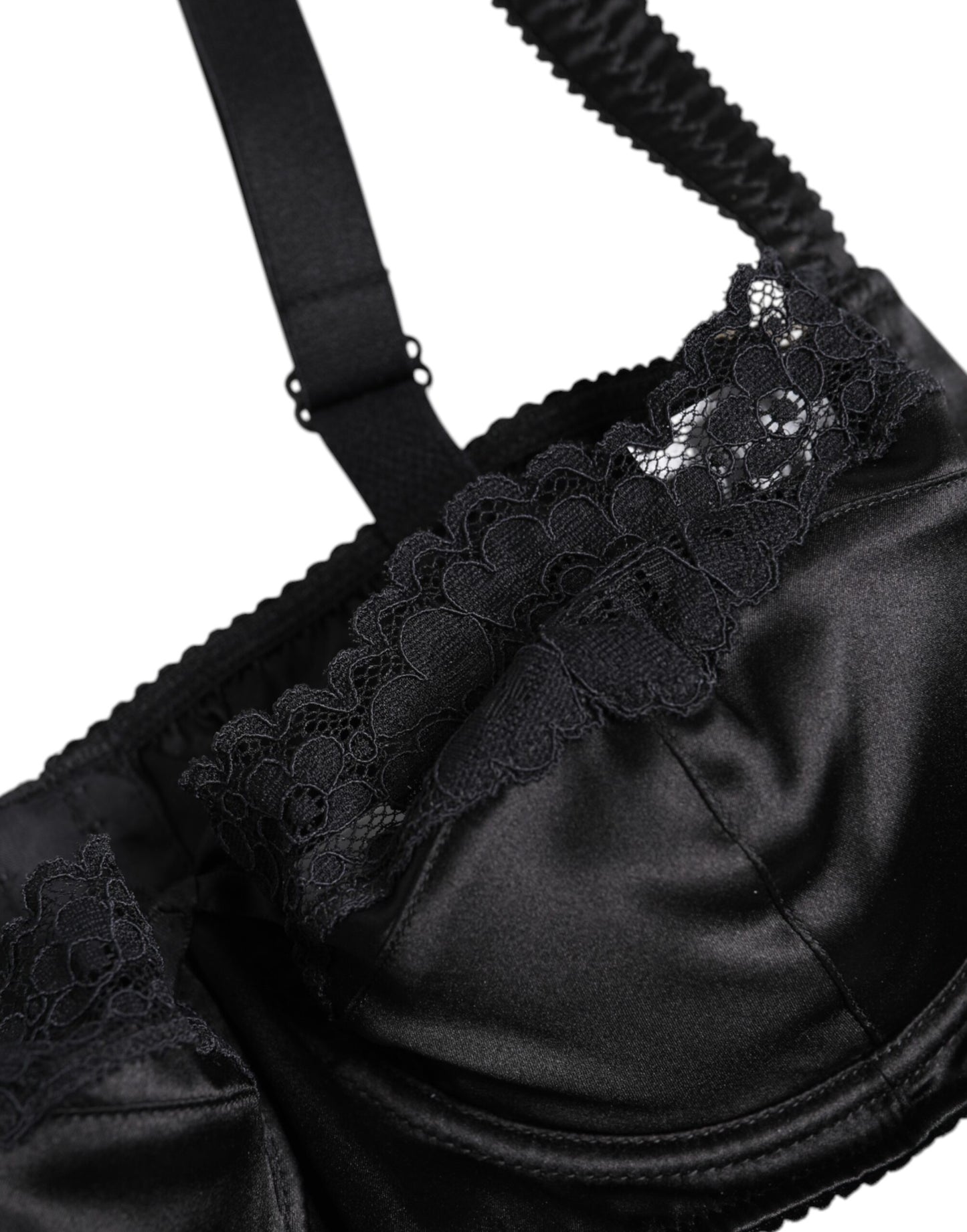 Dolce & Gabbana Black Silk Underwired Balconette Bra Underwear