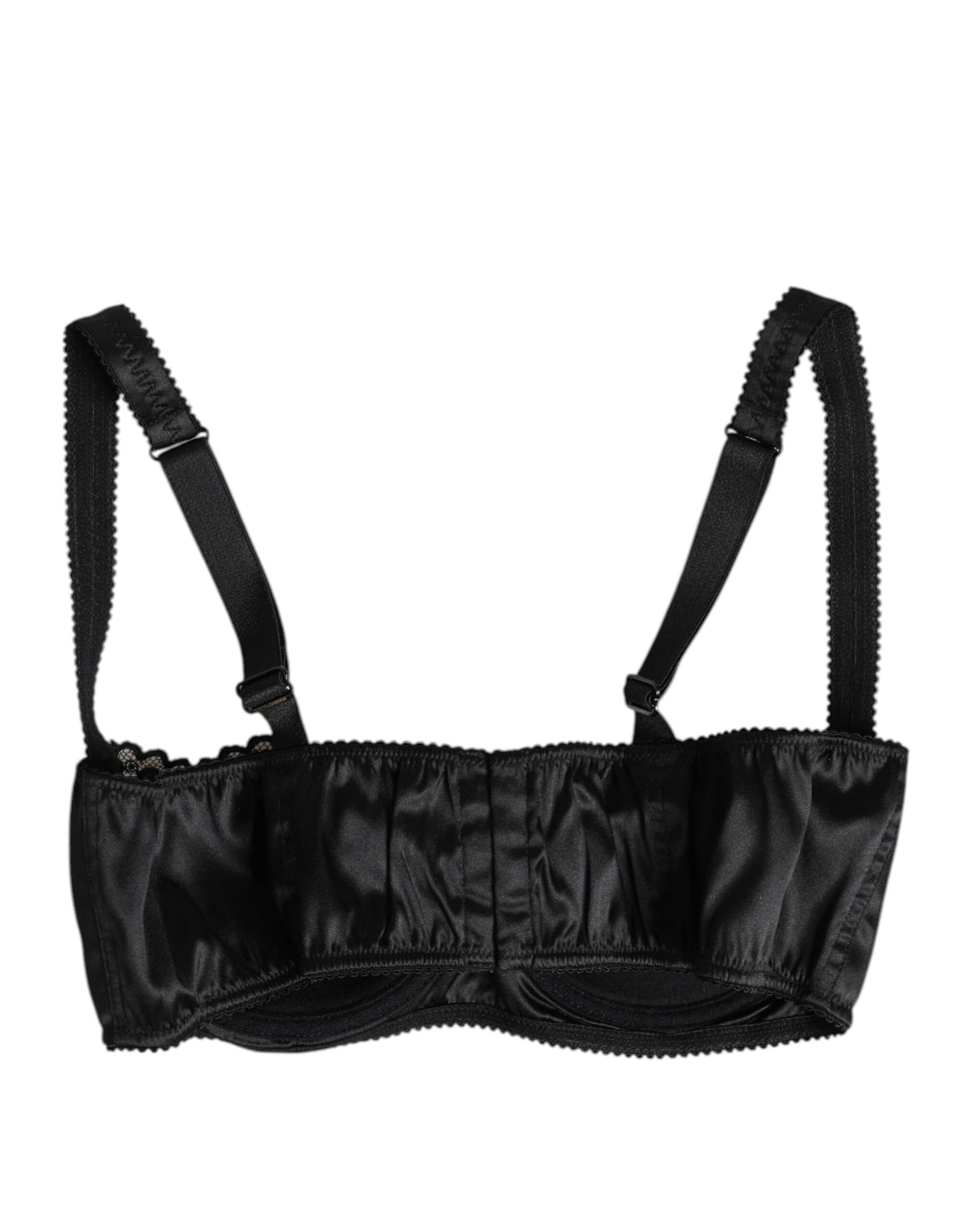 Dolce & Gabbana Black Silk Underwired Balconette Bra Underwear