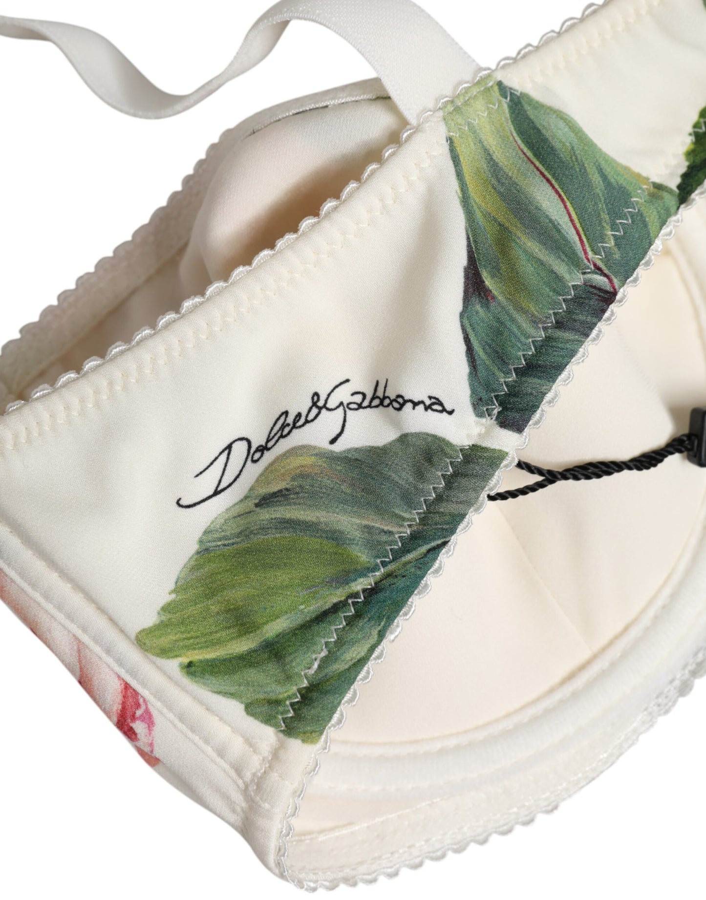 Dolce &amp; Gabbana – Balconette-BH mit Bügel und Blumenmuster in Weiß