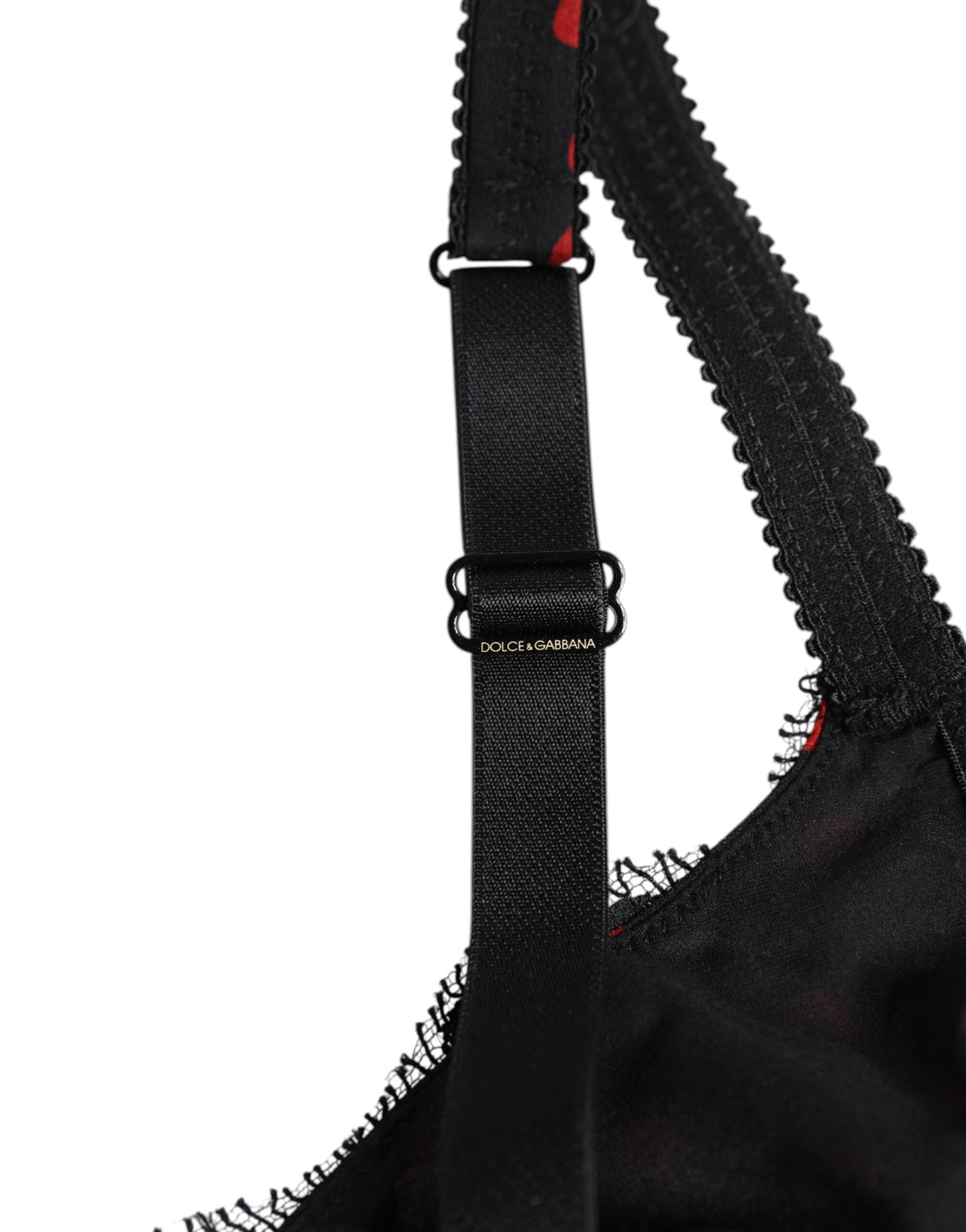 Dolce &amp; Gabbana – Balconette-Unterhose mit Bügeln und Punkten in Schwarz und Rot