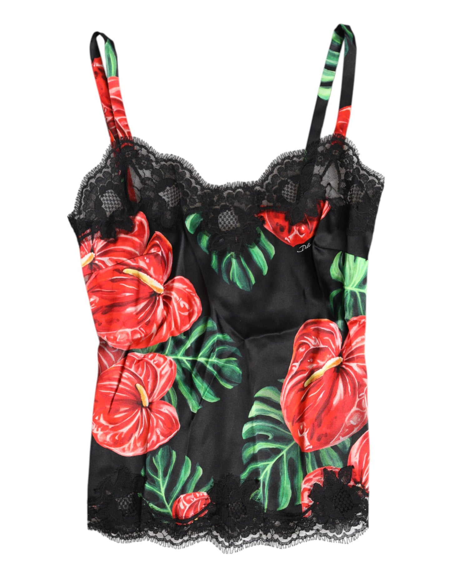 Dolce &amp; Gabbana Mehrfarbiges Seiden-Tanktop mit Blumenmuster, Dessous und Unterwäsche