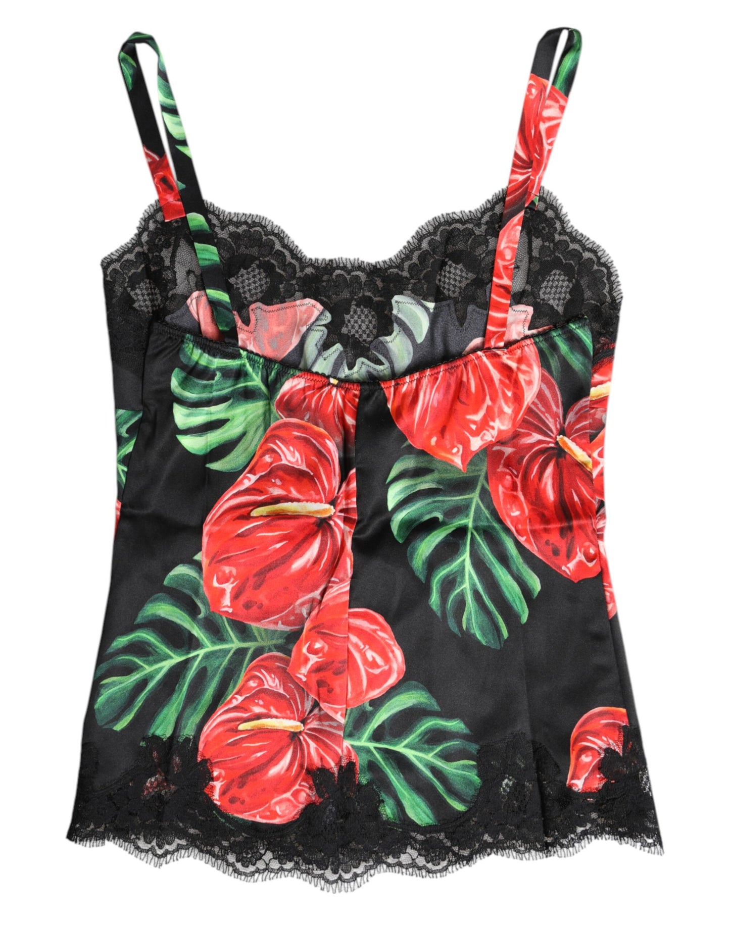 Dolce &amp; Gabbana Mehrfarbiges Seiden-Tanktop mit Blumenmuster, Dessous und Unterwäsche