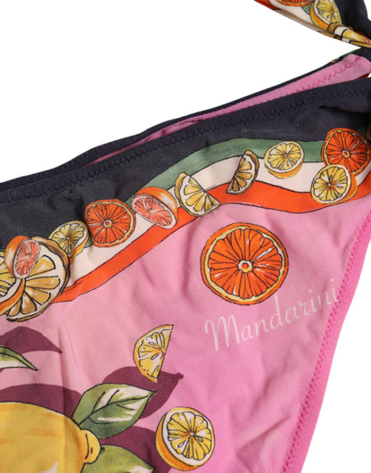 Dolce &amp; Gabbana – Rosa bedruckter Badeanzug, 2-teilig, Oberteil und Unterteil