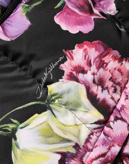 Dolce &amp; Gabbana – Steppjacke mit Kapuze und mehrfarbigem Blumenmuster