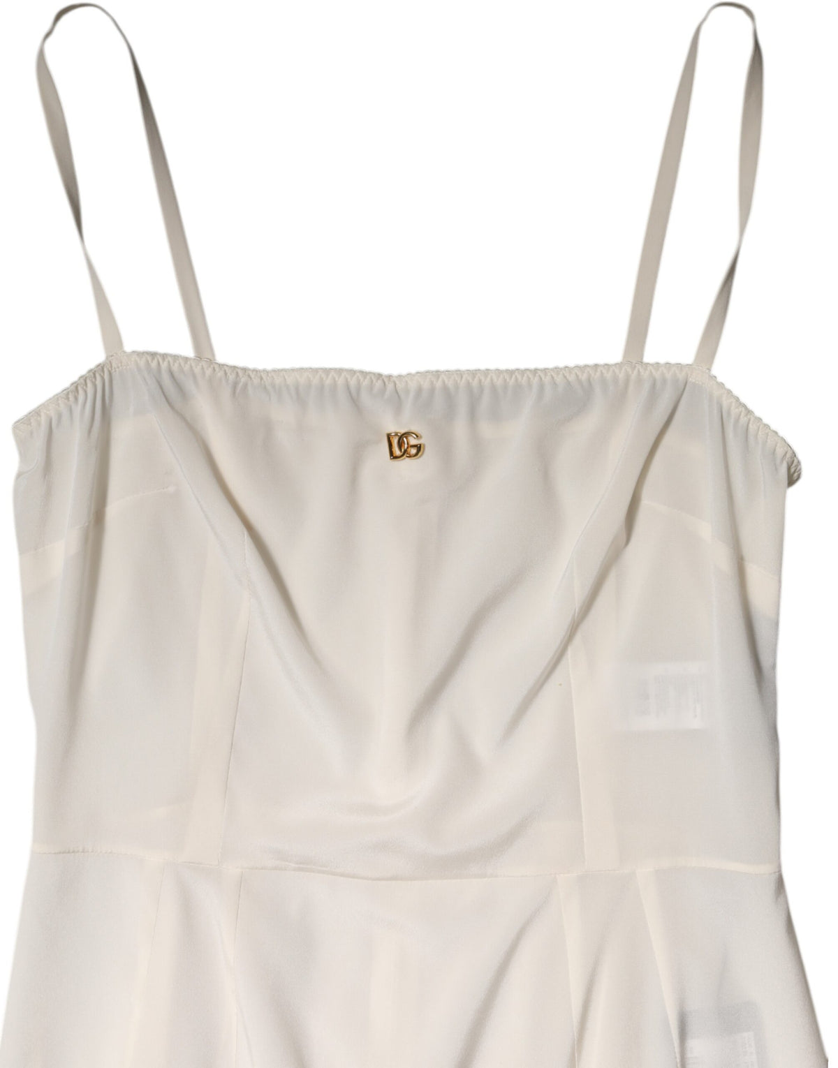 Dolce &amp; Gabbana, weißes Unterkleid aus Seide mit DG-Logo, Nachtwäsche