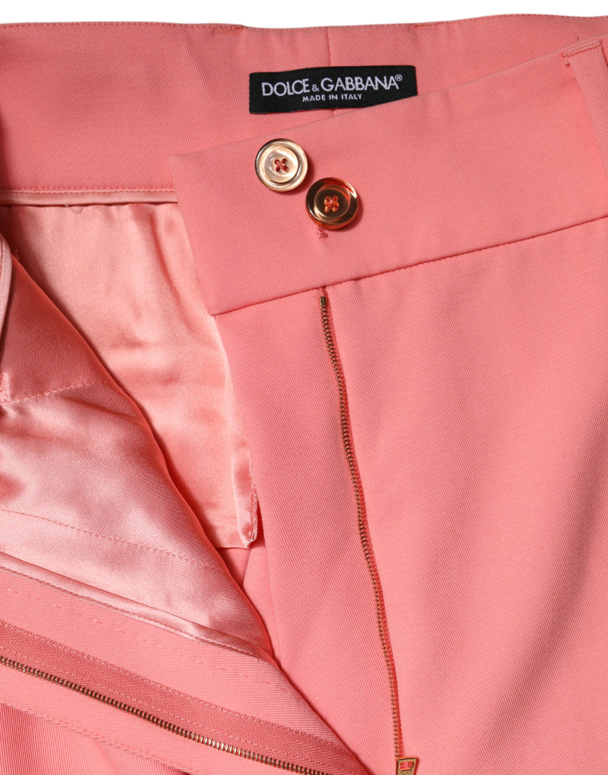 Dolce &amp; Gabbana – Hoch taillierte, schmal zulaufende Hose in Rosa