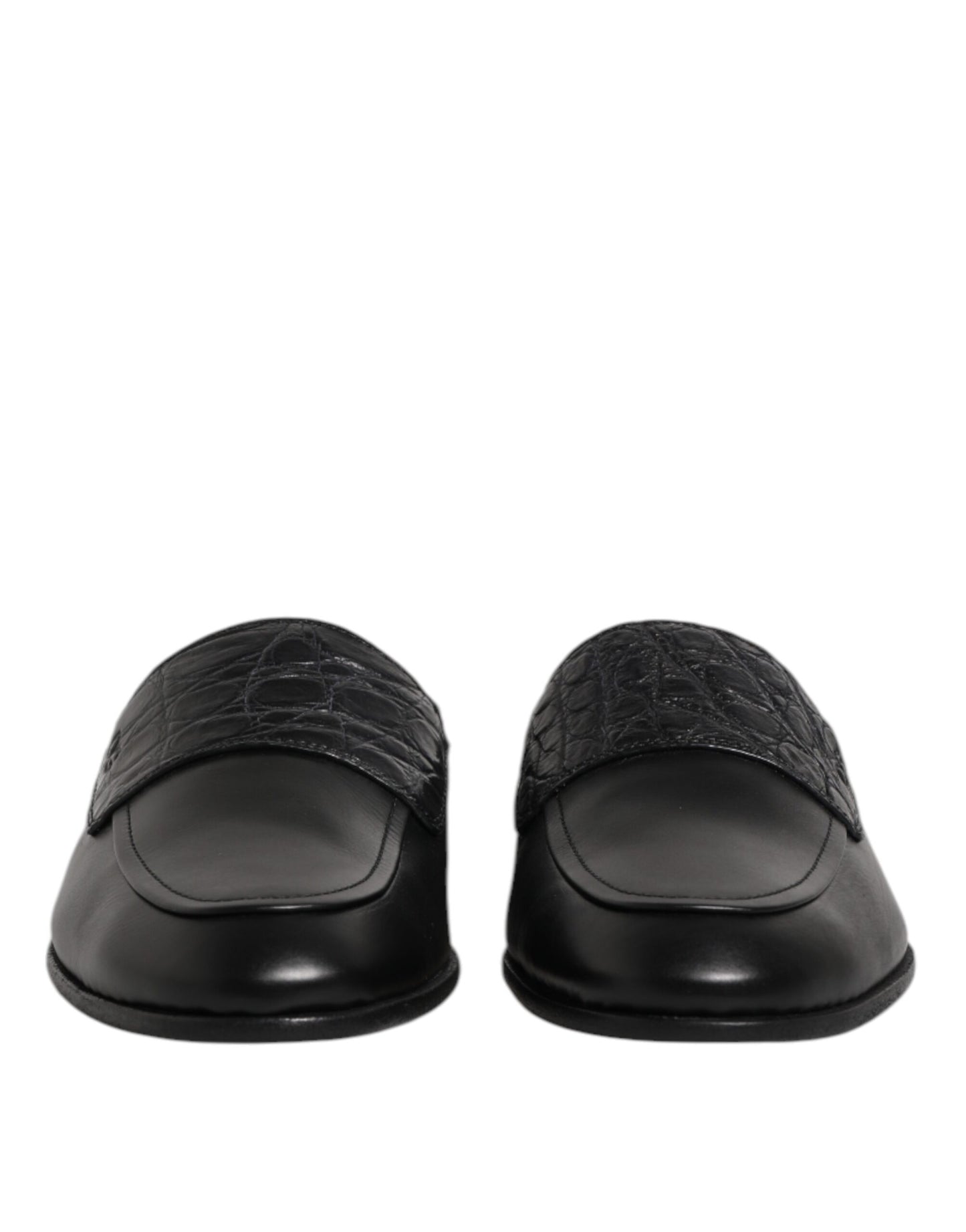 Dolce &amp; Gabbana – Slipper aus schwarzem Kalbsleder