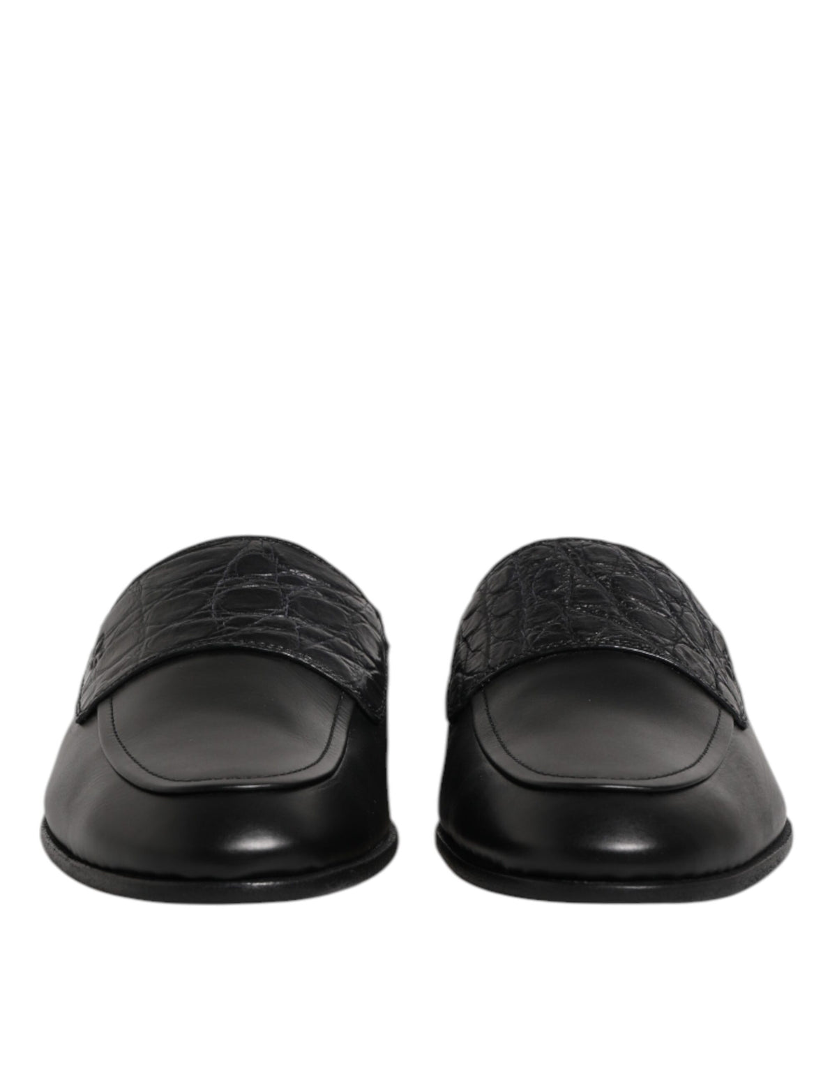 Dolce &amp; Gabbana – Slipper aus schwarzem Kalbsleder
