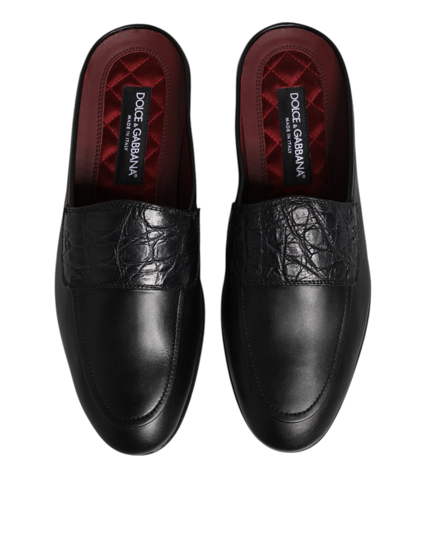 Dolce &amp; Gabbana – Slipper aus schwarzem Kalbsleder