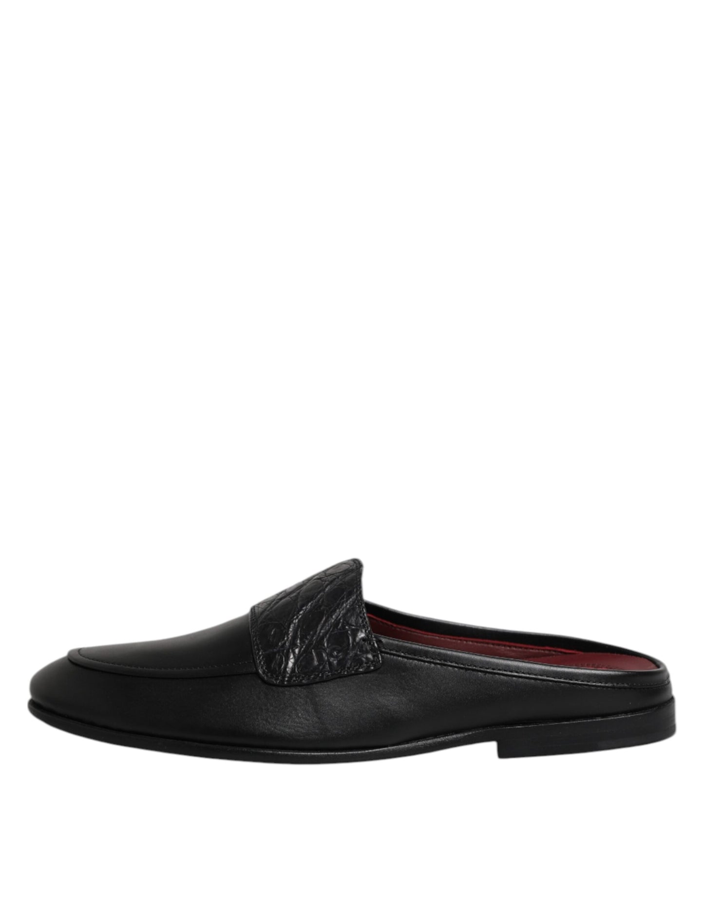 Dolce &amp; Gabbana – Slipper aus schwarzem Kalbsleder