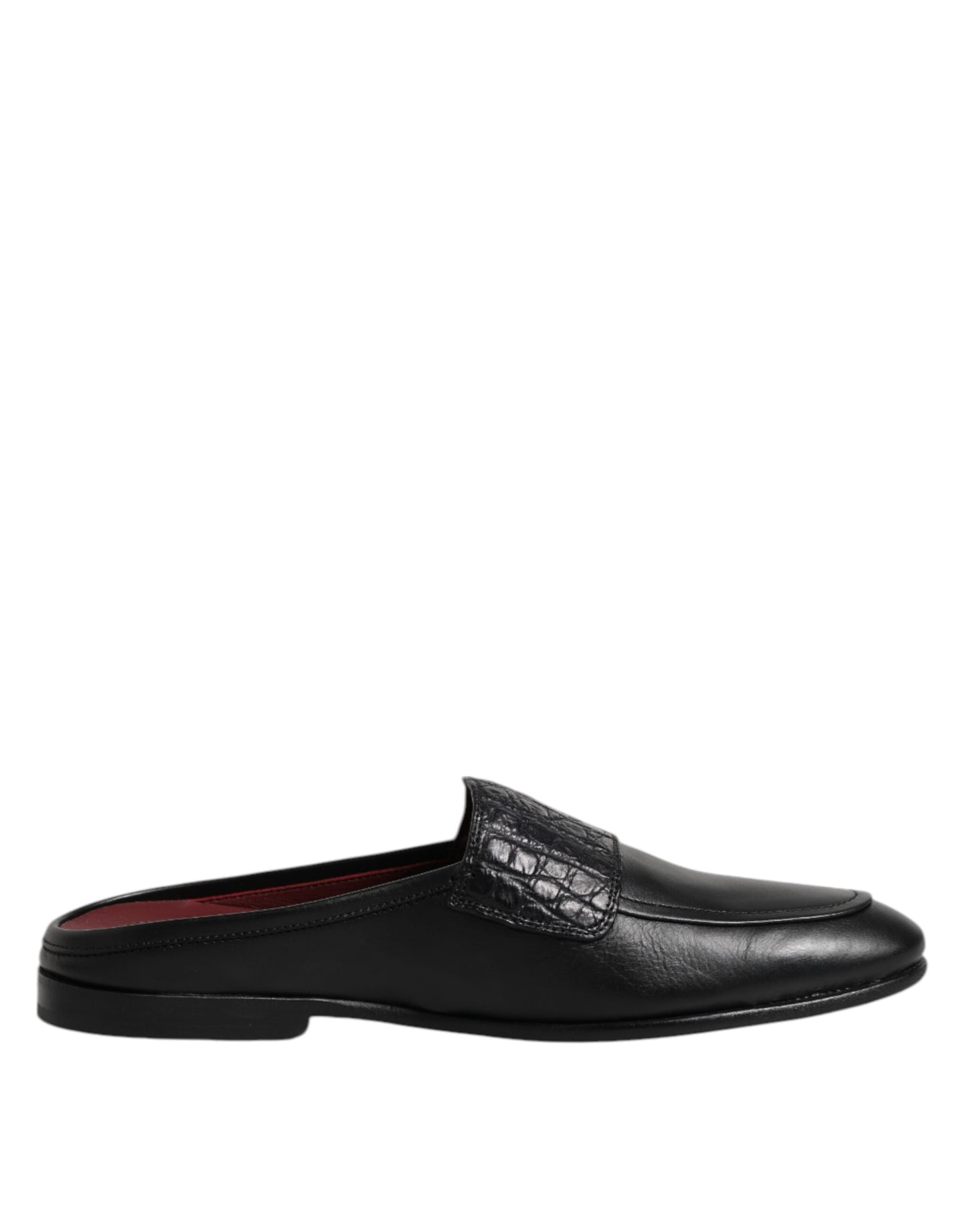 Dolce &amp; Gabbana – Slipper aus schwarzem Kalbsleder