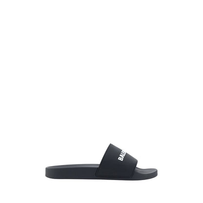 Balenciaga Schwarze flache Gummisandalen