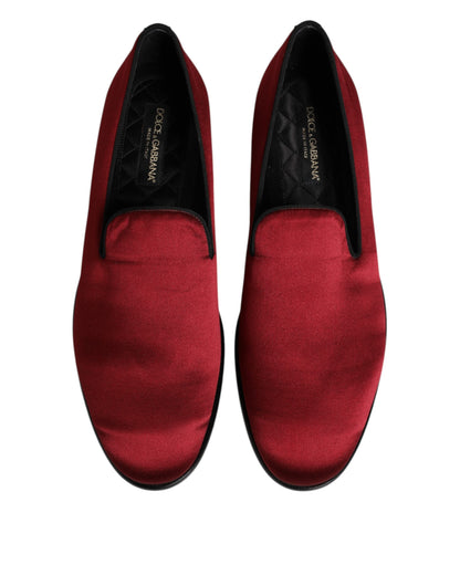 Dolce &amp; Gabbana – Slipper aus rotem Samt, formelle Schuhe