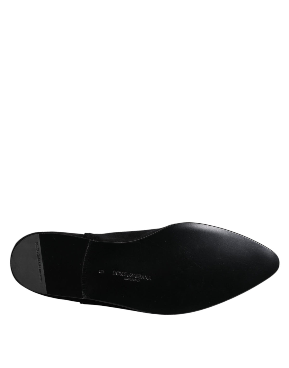 Dolce &amp; Gabbana – Loafer-Schlupfschuhe aus schwarzem Samt mit Verzierung
