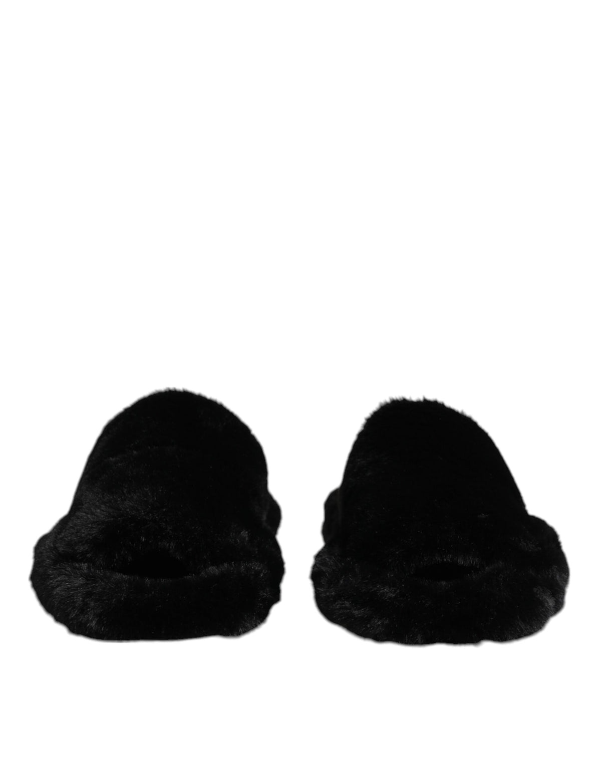 Dolce &amp; Gabbana – Schwarze Slipper aus Polyester-Samt