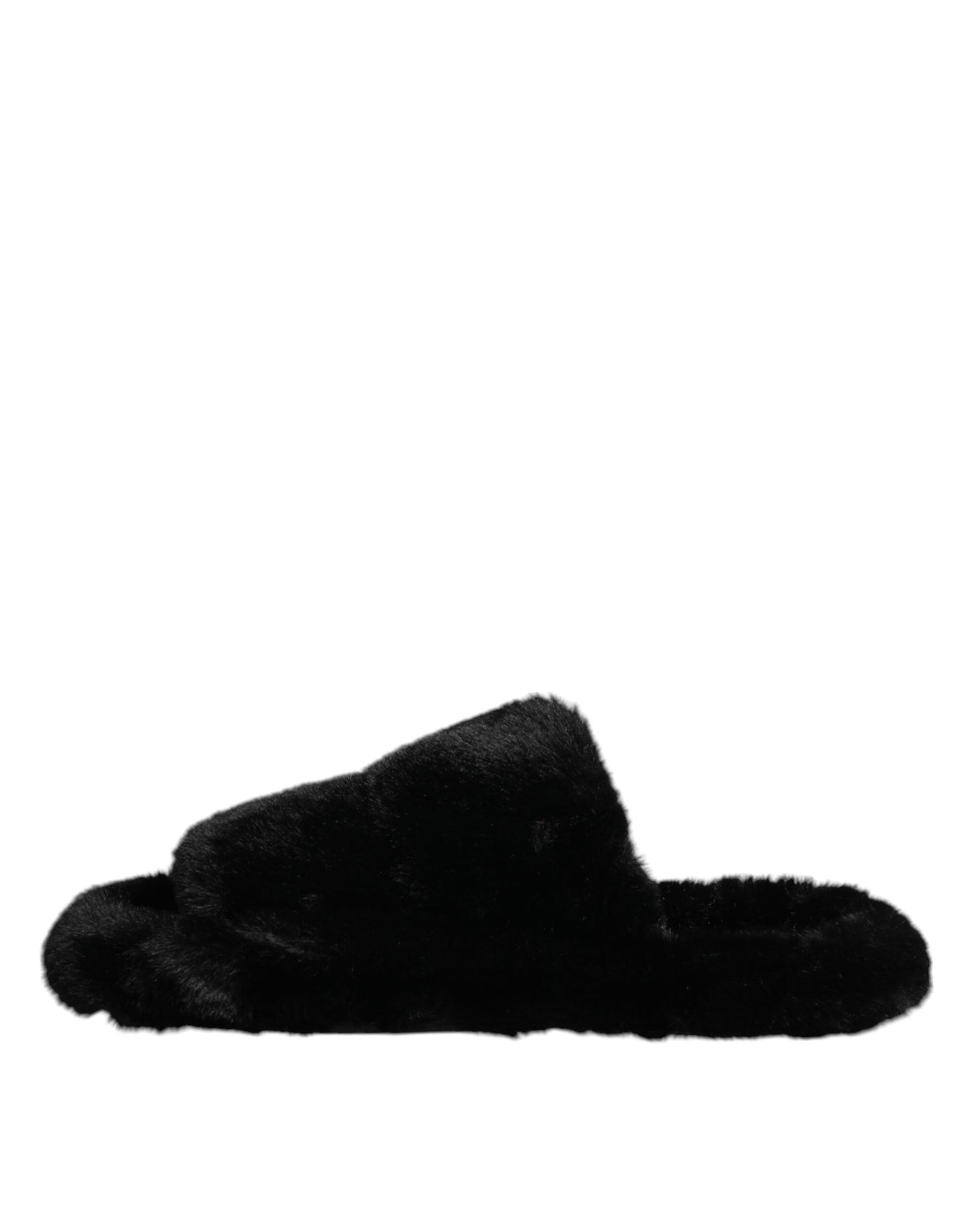 Dolce &amp; Gabbana – Schwarze Slipper aus Polyester-Samt