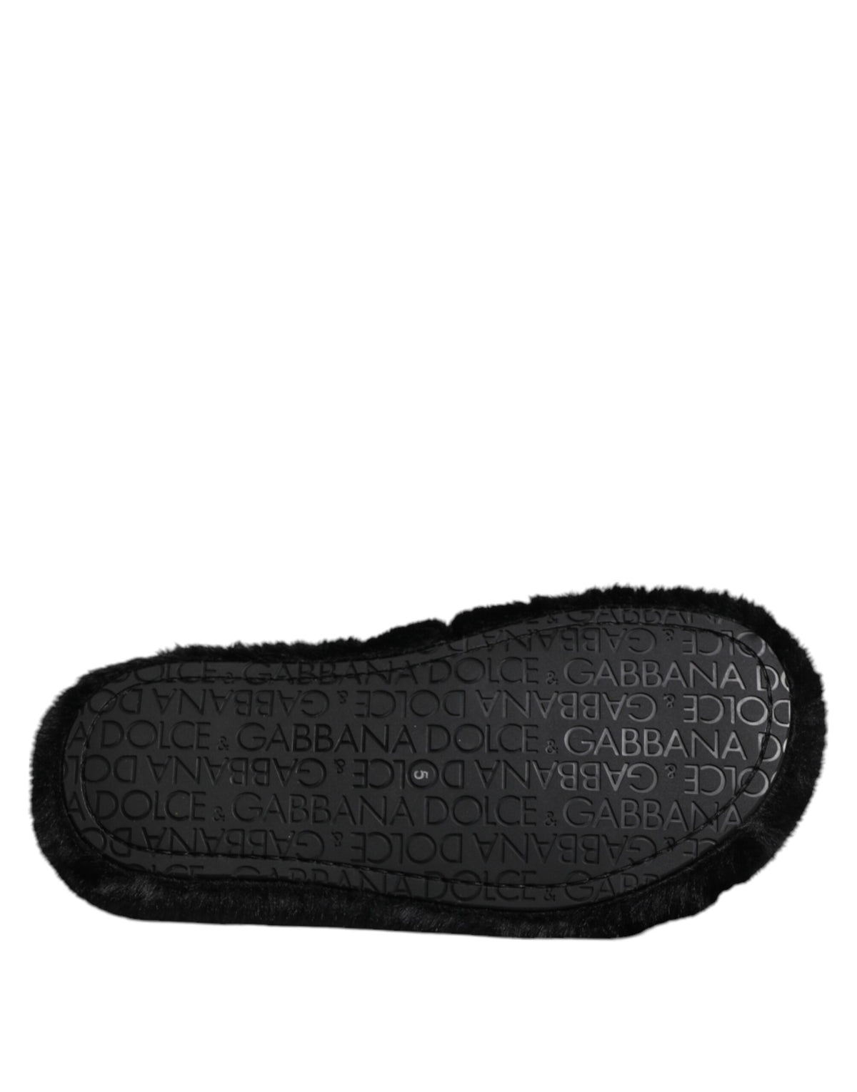 Dolce &amp; Gabbana – Schwarze Slipper aus Polyester-Samt