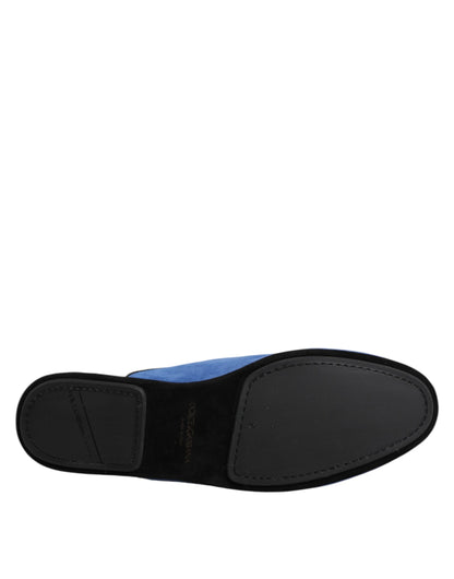 Dolce &amp; Gabbana – Flache Slipper „Capra Slides“ aus Wildleder in Blau