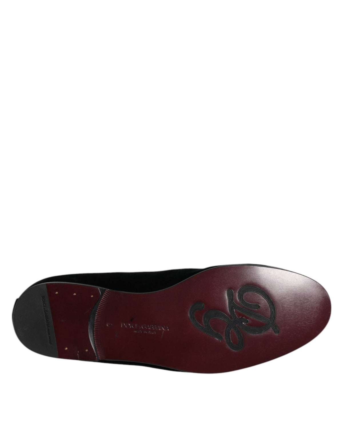 Dolce &amp; Gabbana – Loafer-Schlupfschuhe aus schwarzem Samt mit Verzierung