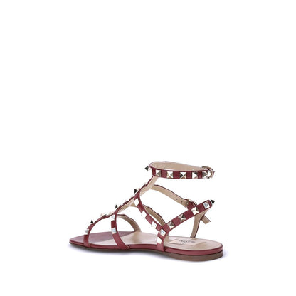 Valentino Garavani Rote Kalbsleder-Sandalen Bos Taurus