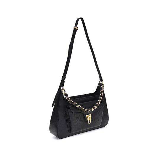 Coccinelle Black Calf Leather Bos Taurus Shoulder Bag