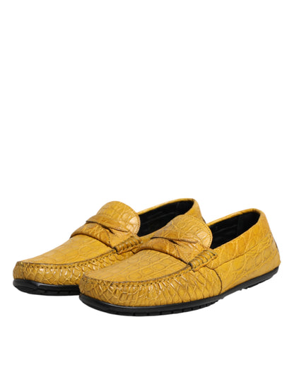 Dolce &amp; Gabbana – Slipper aus exotischem Leder in Gelb