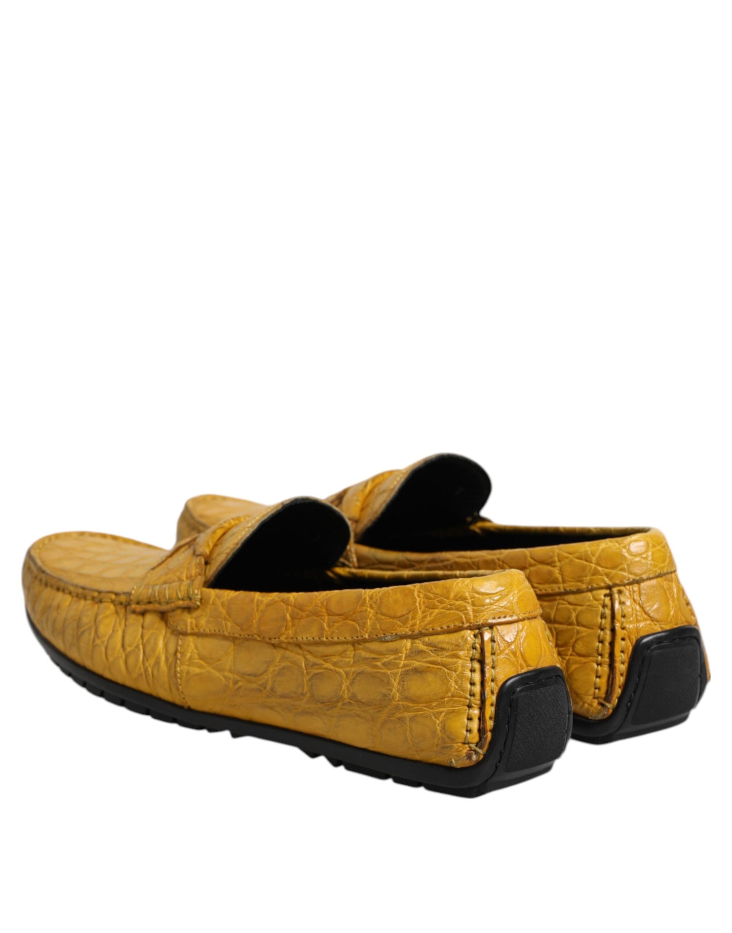 Dolce &amp; Gabbana – Slipper aus exotischem Leder in Gelb