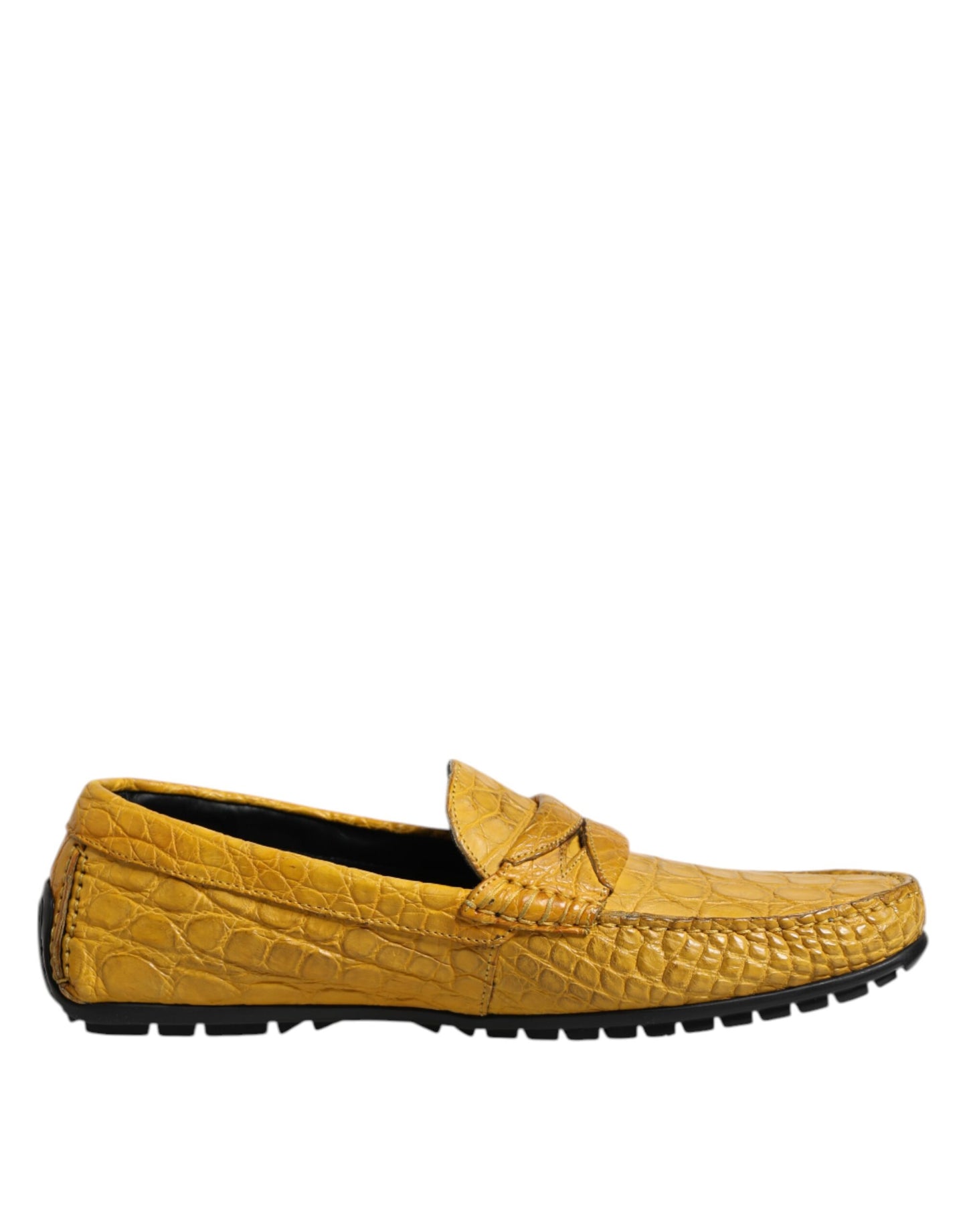 Dolce &amp; Gabbana – Slipper aus exotischem Leder in Gelb