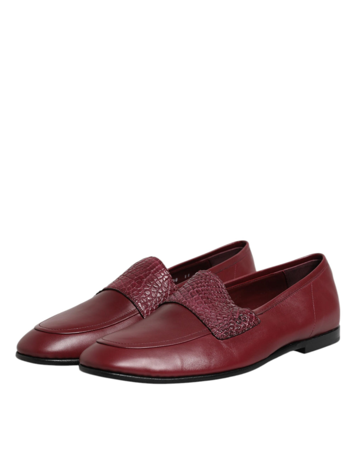 Dolce &amp; Gabbana – Formelle Slipper aus burgunderrotem Kalbsleder
