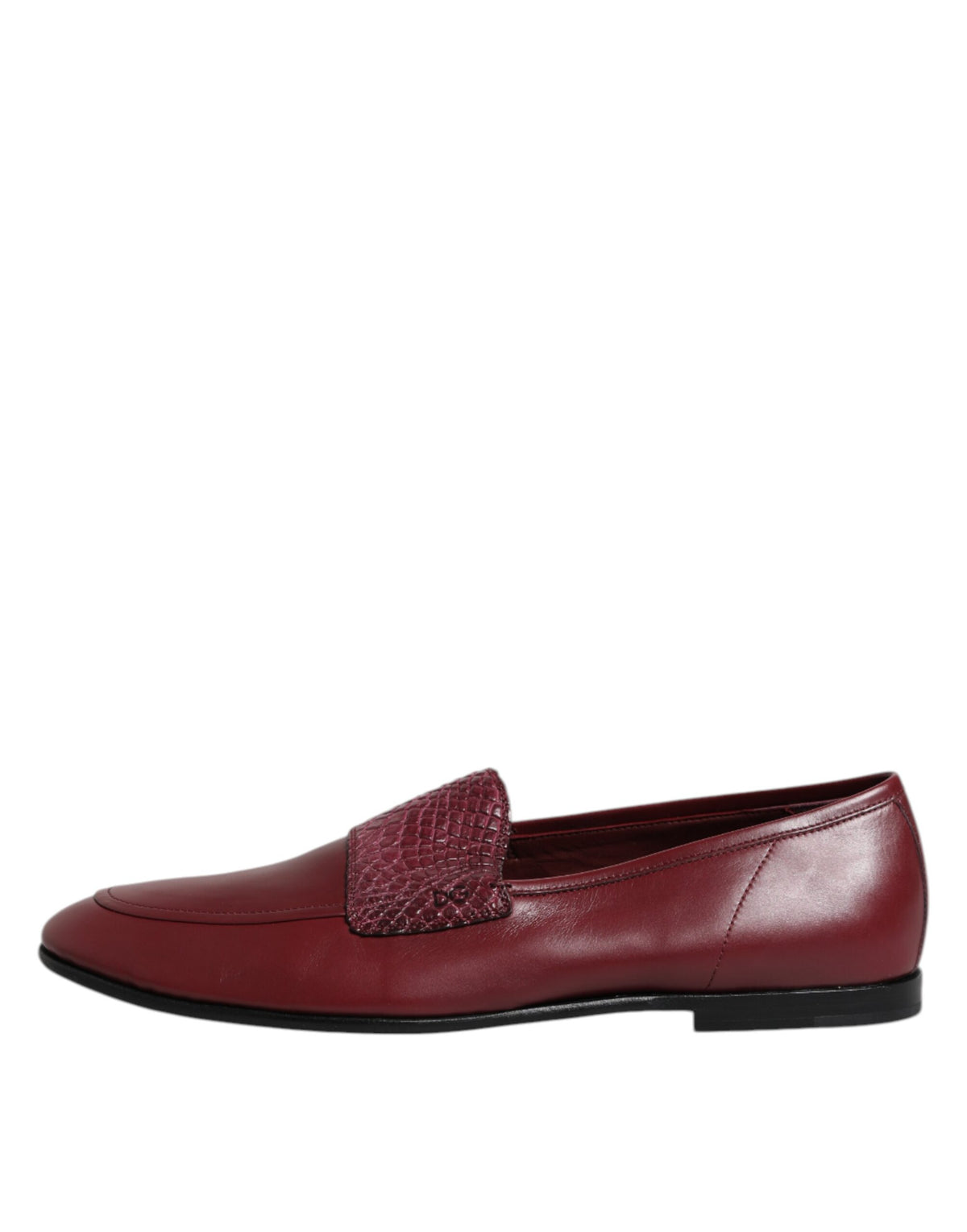 Dolce &amp; Gabbana – Formelle Slipper aus burgunderrotem Kalbsleder