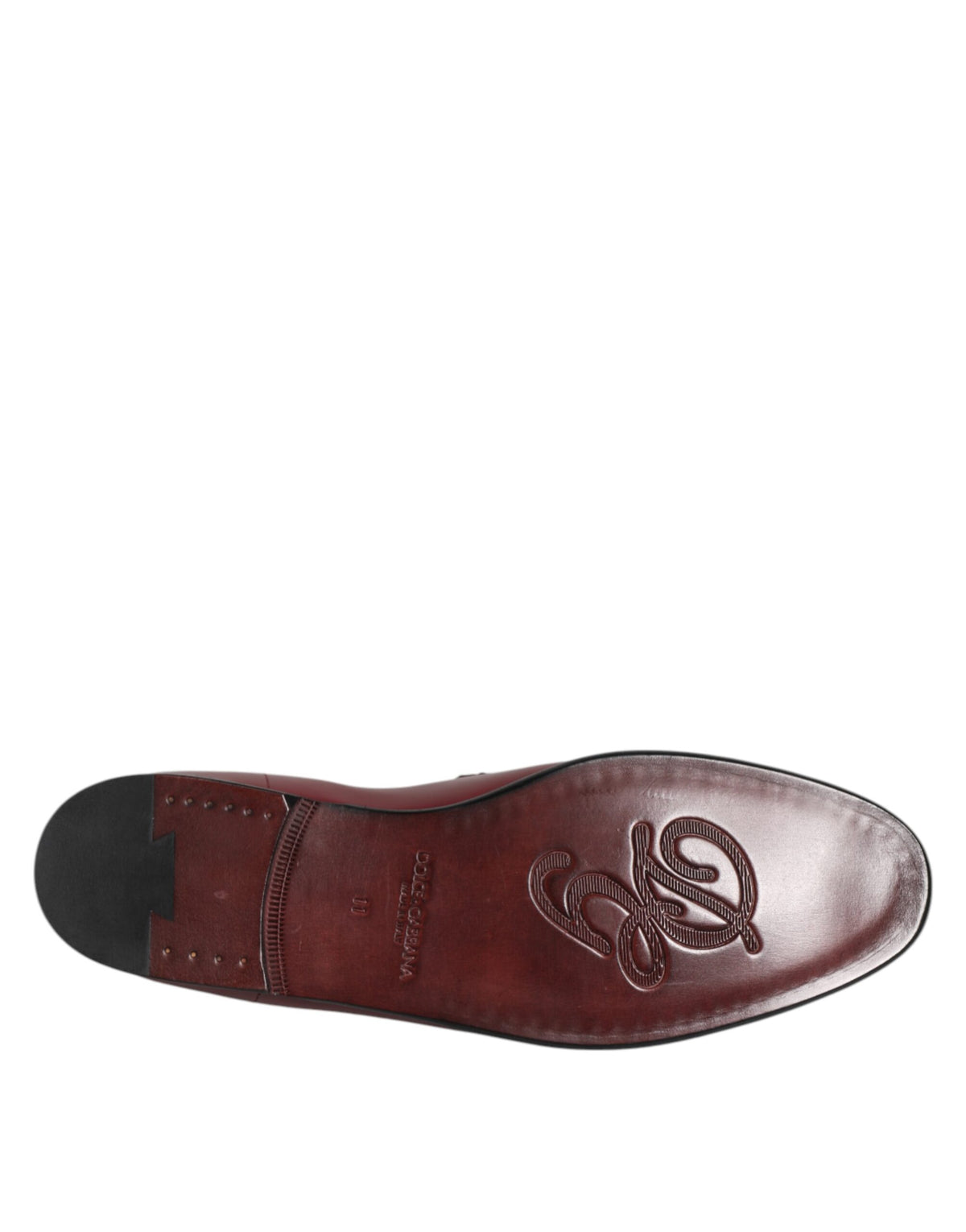 Dolce &amp; Gabbana – Formelle Slipper aus burgunderrotem Kalbsleder