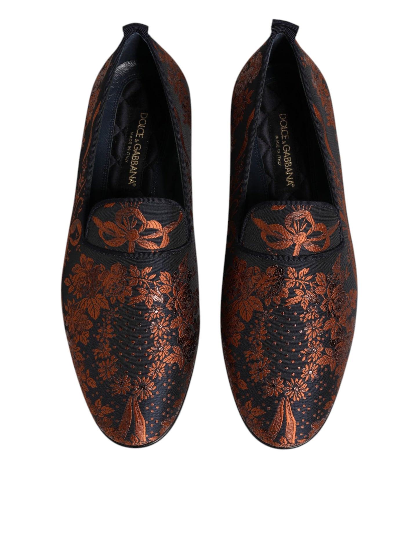 Dolce &amp; Gabbana – Slipper aus schwarzem Jacquard-Polyester