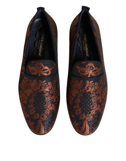 Dolce &amp; Gabbana – Slipper aus schwarzem Jacquard-Polyester