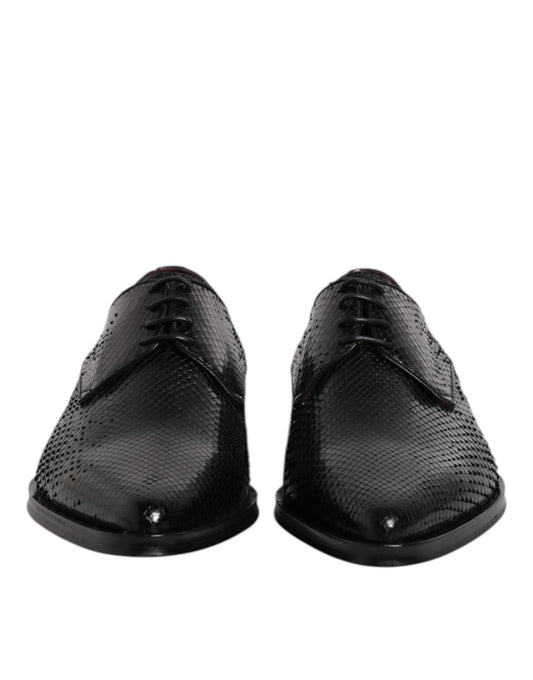 Dolce &amp; Gabbana – Derby-Schuhe aus schwarzem Leder mit Schnürung für Herren