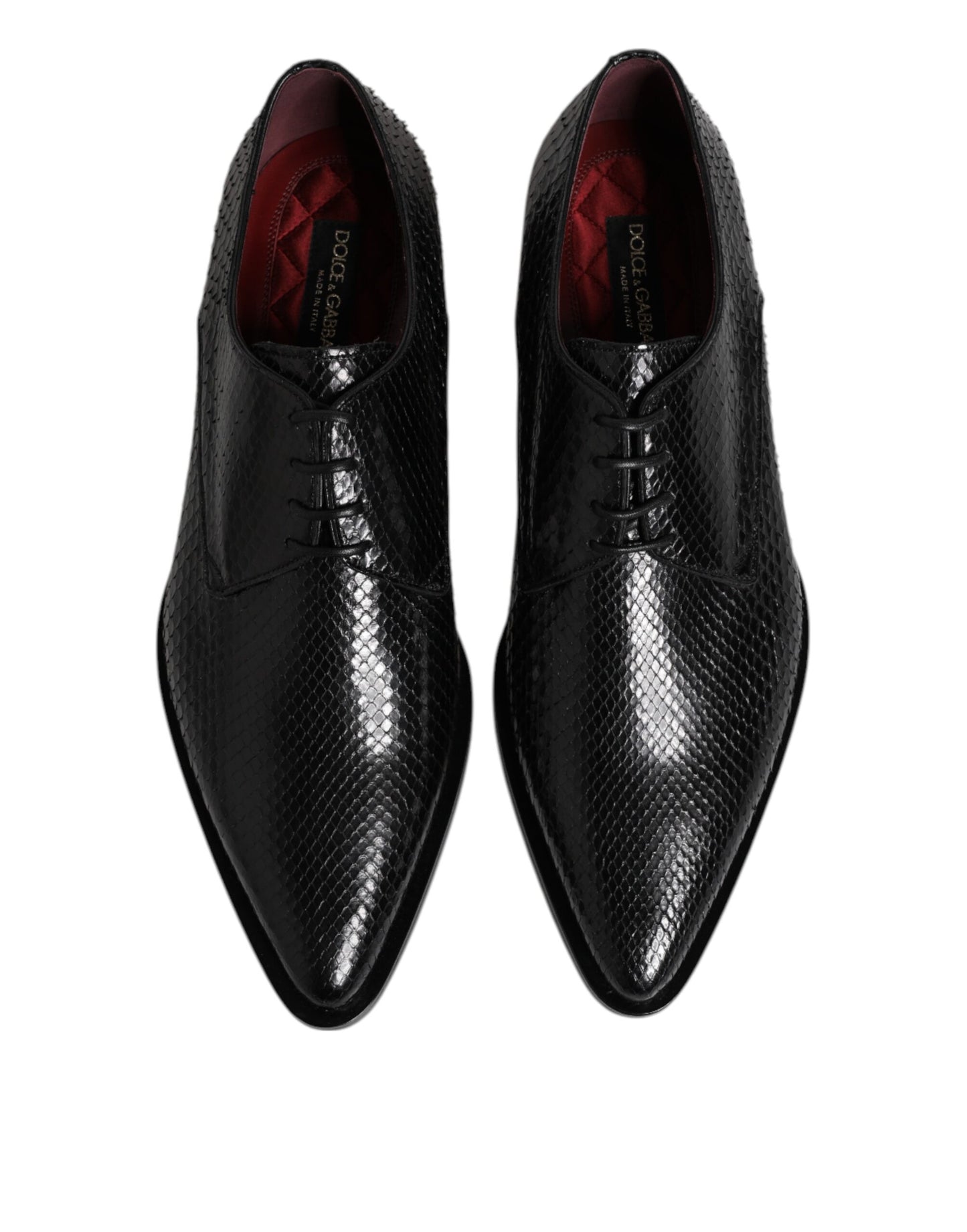 Dolce &amp; Gabbana – Derby-Schuhe aus schwarzem Leder mit Schnürung für Herren
