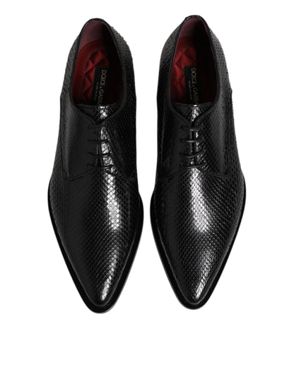 Dolce &amp; Gabbana – Derby-Schuhe aus schwarzem Leder mit Schnürung für Herren