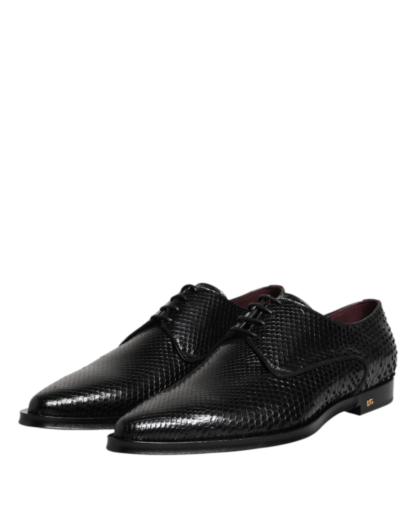 Dolce &amp; Gabbana – Derby-Schuhe aus schwarzem Leder mit Schnürung für Herren