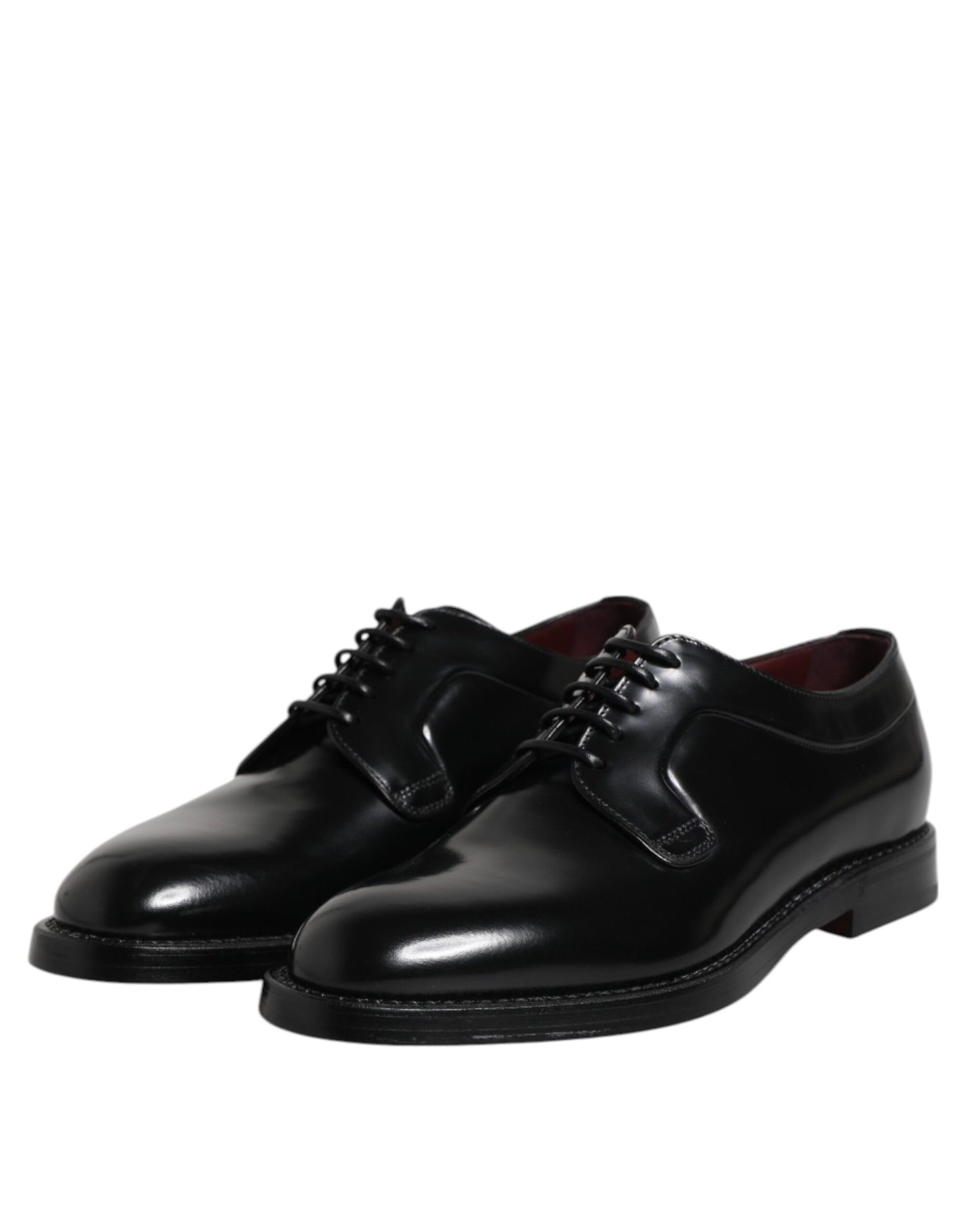 Dolce &amp; Gabbana – Schwarze Derby-Schuhe aus Kalbsleder mit Schnürung