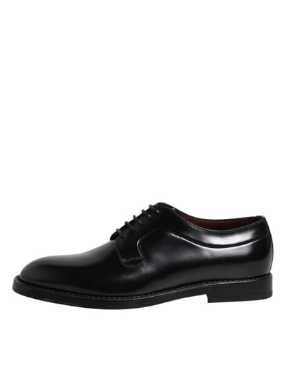 Dolce &amp; Gabbana – Schwarze Derby-Schuhe aus Kalbsleder mit Schnürung