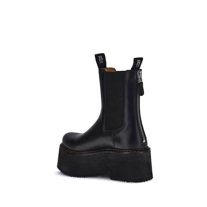 R13 Black Calf Leather Bos Taurus Chelsea Boots