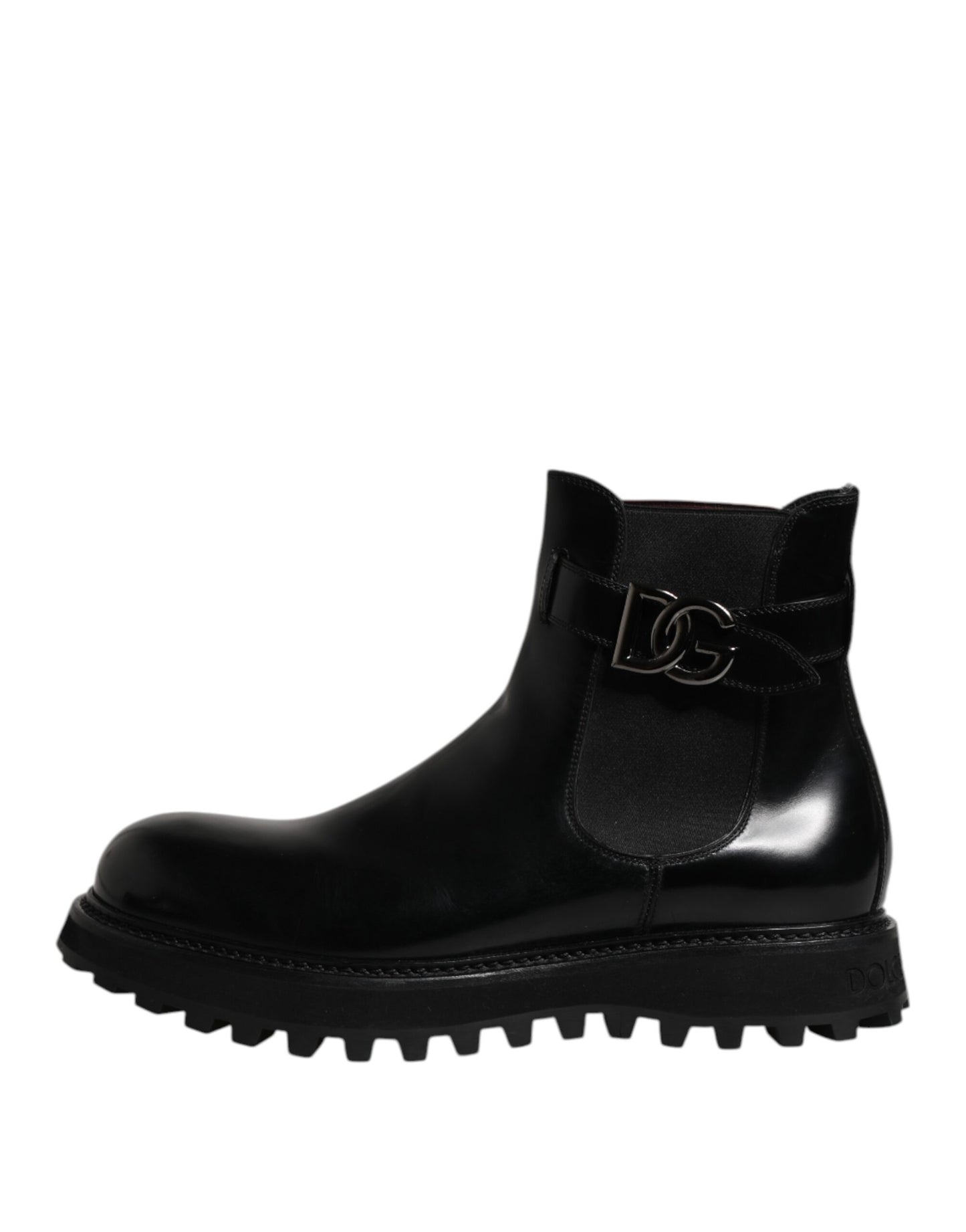Dolce &amp; Gabbana – Chelsea-Stiefel mit schwarzem DG-Logo und Gürtel für Herren