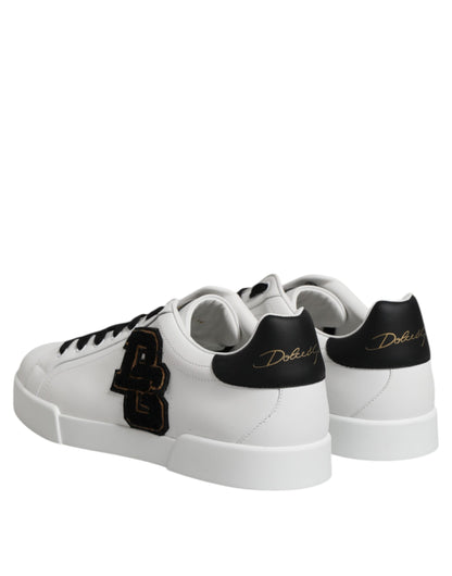Dolce &amp; Gabbana – Weiße Portofino-Sneaker mit DG-Logo