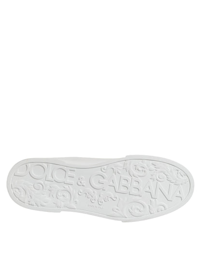 Dolce &amp; Gabbana – Weiße Portofino-Sneaker mit DG-Logo