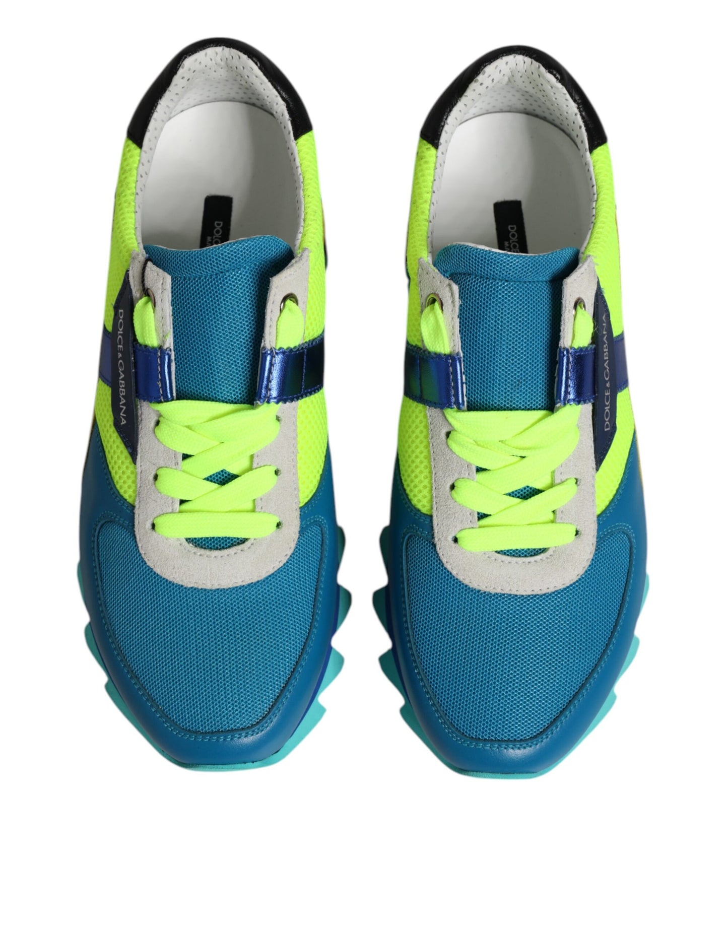 Dolce &amp; Gabbana Mehrfarbige Leder Low Top Herren Sneakers Schuhe