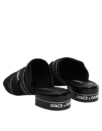 Dolce &amp; Gabbana – Schwarze Slipper-Sandalen