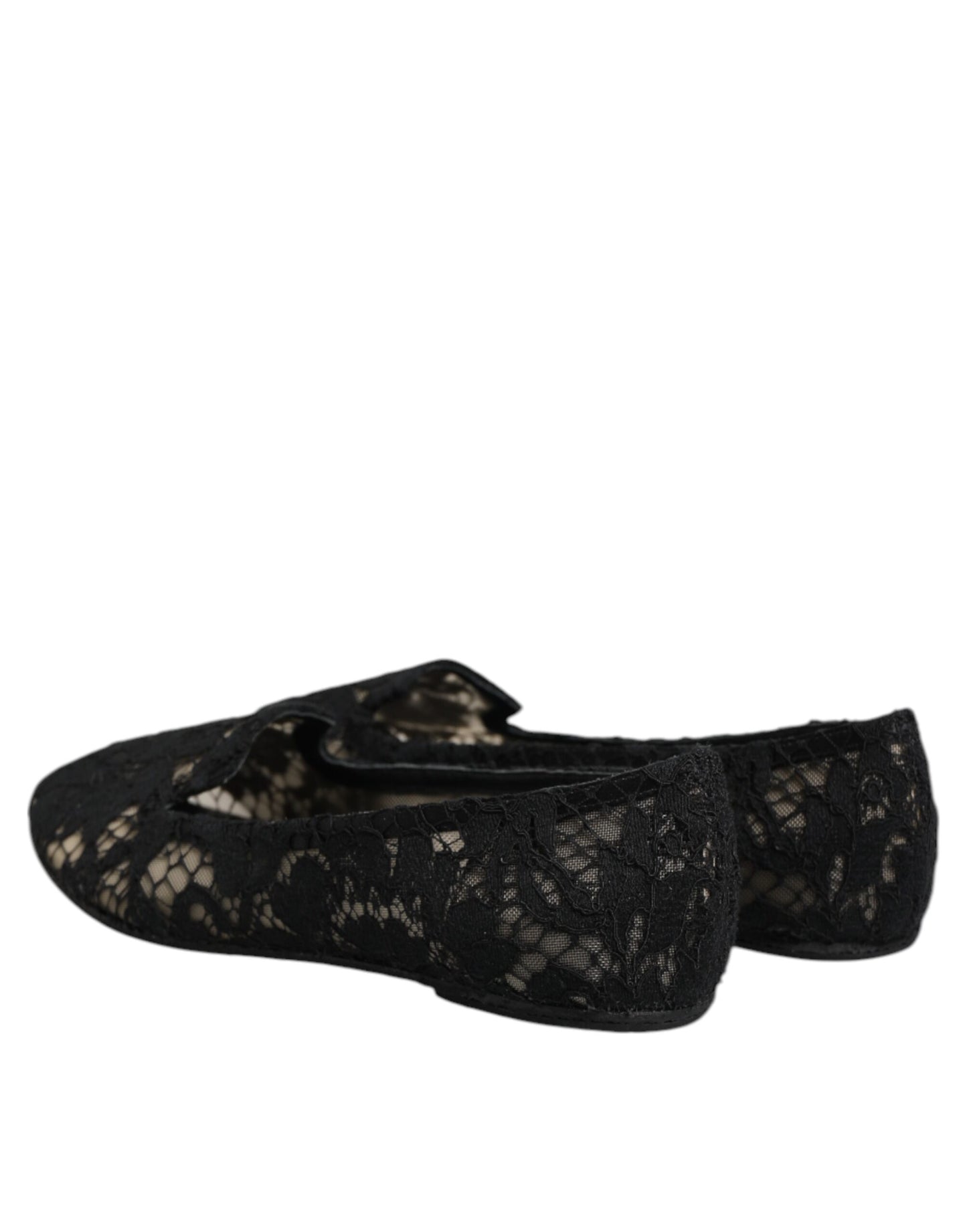 Dolce &amp; Gabbana – Schwarze Taormina-Schlupfschuhe mit Spitze