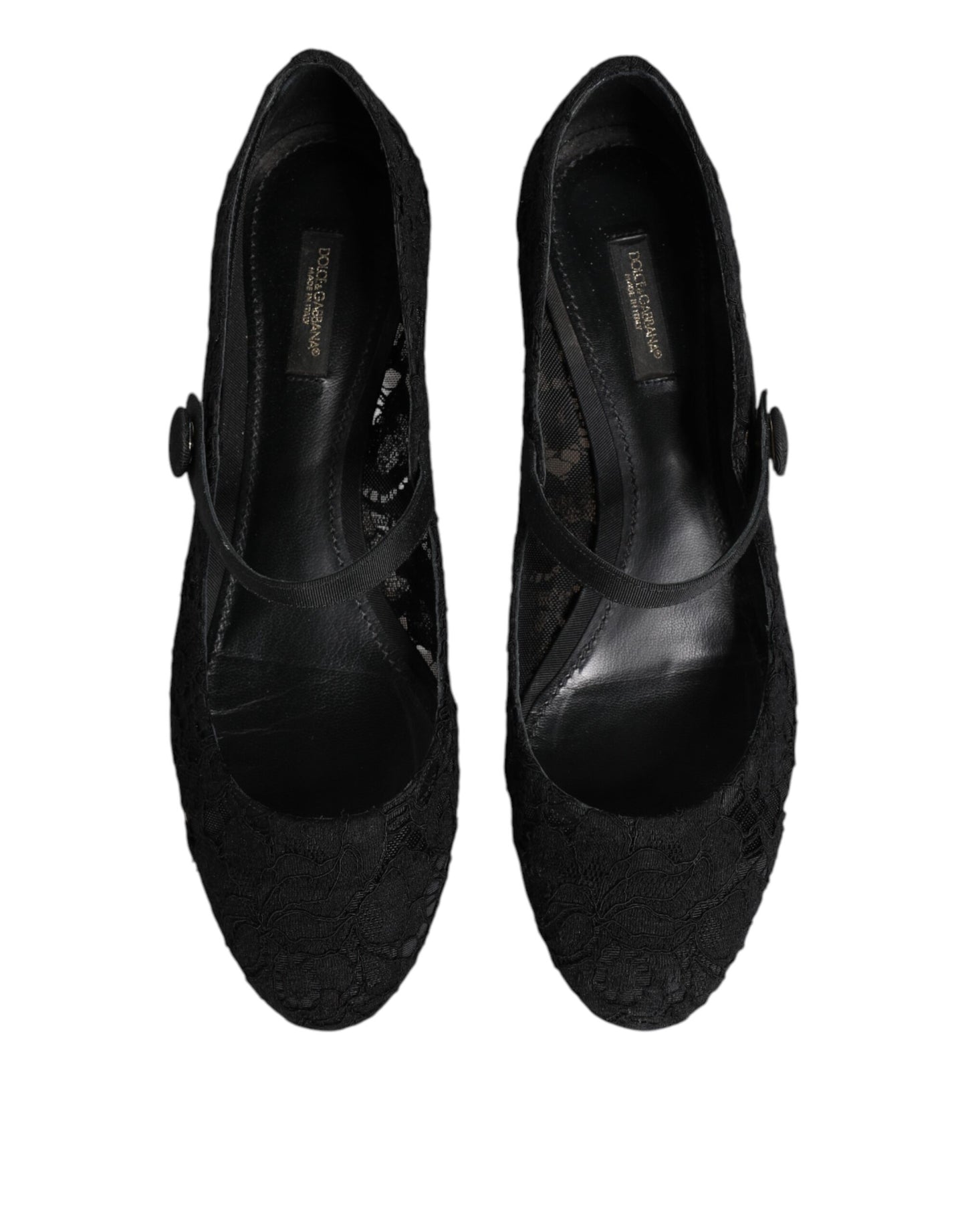 Dolce &amp; Gabbana – Schwarze Pumps „Vally Taormina“ mit Blumenspitze