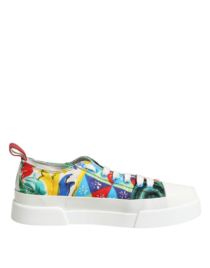 Dolce &amp; Gabbana Mehrfarbige Patchwork Low Top Sneakers Schuhe