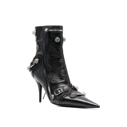 Balenciaga Stiefel mit hohem Absatz aus schwarzem Lammleder